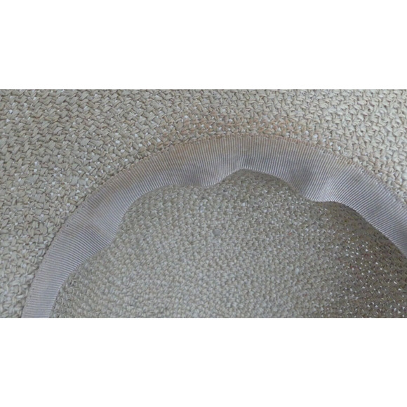 Liz Claiborne Wide Brim Straw Sun Hat White Wrap Around Bow Vintage Y2K Retro - Picture 6 of 8